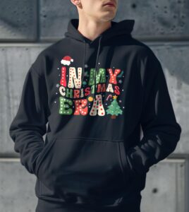 In My Christmas Era Cute Groovy Christmas Holiday Xmas Shirt Gift - Men Black Hoodie