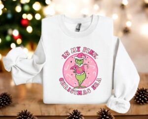 In My Pink Christmas Era Grinch Funny Sweatshirt Product Photo 2