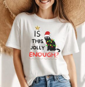 Is This Jolly Enough, Christmas Cat Shirt Product Photo 4