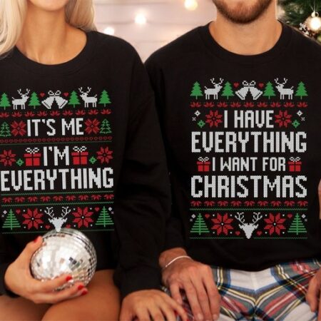 It's Me I'm Everything Christmas Couple Matching Sweatshirt Product Photo 1