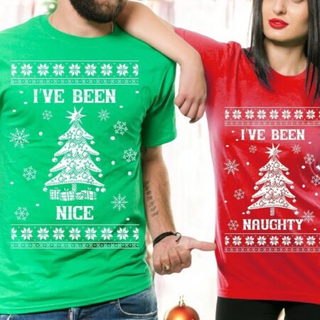 I've Been Naughty Nice Matching Couple Christmas Shirt, Sweatshirt Product Photo 1