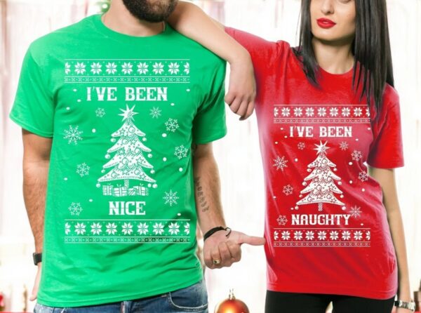 I've Been Naughty Nice Matching Couple Christmas Shirt, Sweatshirt Product Photo 1