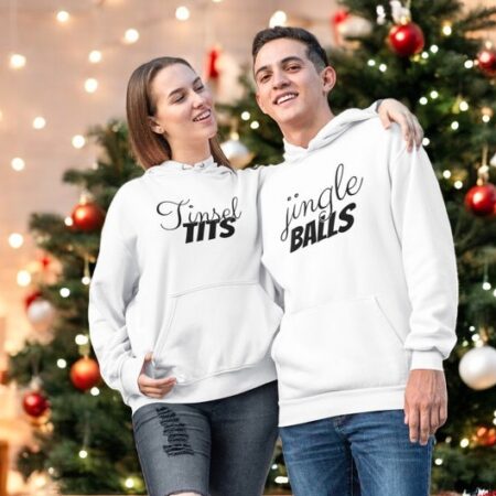 Jingle Balls & Tinsel Tits Couple Matching Christmas Shirt Product Photo 1