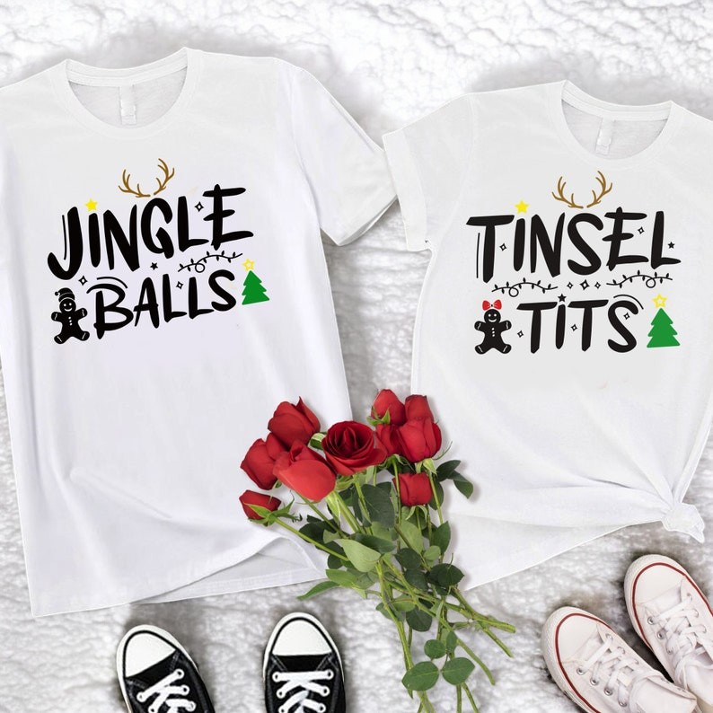 Jingle Balls Tinsel Tits Couple Matching Christmas Sweatshirts Product Photo 2