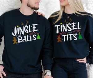 Jingle Balls Tinsel Tits Couple Matching Christmas Sweatshirts Product Photo 3