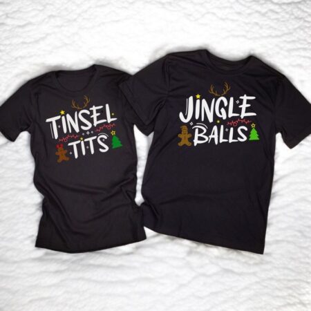 Jingle Balls Tinsel Tits Couple Matching Christmas Sweatshirts Product Photo 1