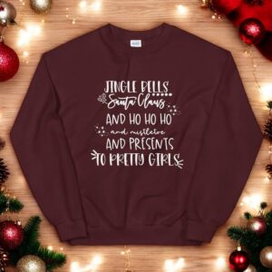 Jingle Bells Santa Claus Ho Ho Pretty Girls Charlie Brown Christmas Sweatshirt Product Photo 2