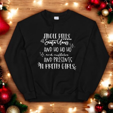 Jingle Bells Santa Claus Ho Ho Pretty Girls Charlie Brown Christmas Sweatshirt Product Photo 1