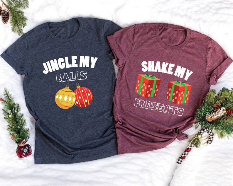 Jingle My Balls Shake My Presents, Chest Nuts Couple Matching Christmas Sweatshirts Product Photo 2