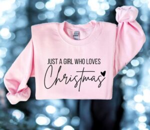 Just A girl Who Loves Christmas, Christmas Women Sweatshirt Product Photo 3