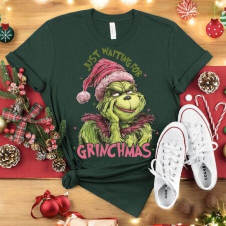 Just waiting for grichmas funny christmas sweatshirt Product Photo 1