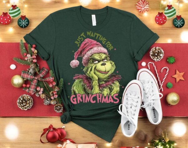 Just waiting for grichmas funny christmas sweatshirt Product Photo 1