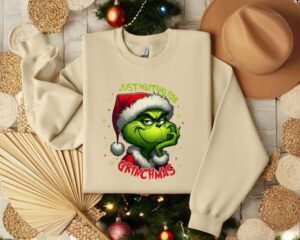 Just Waiting For Grinch Christmas Sweatshirt Product Photo 2