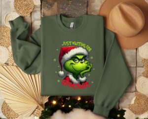 Just Waiting For Grinch Sweatshirt Product Photo 3