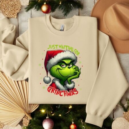 Just Waiting For Grinch Sweatshirt Product Photo 1