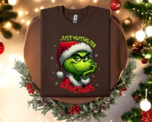 Just Waiting for Grinchmas christmas sweatshirt Product Photo 3