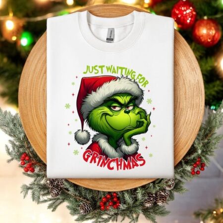 Just Waiting for Grinchmas christmas sweatshirt Product Photo 1