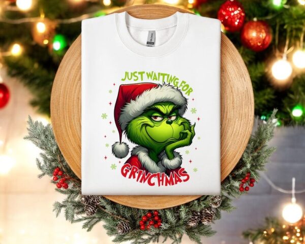 Just Waiting for Grinchmas christmas sweatshirt Product Photo 1