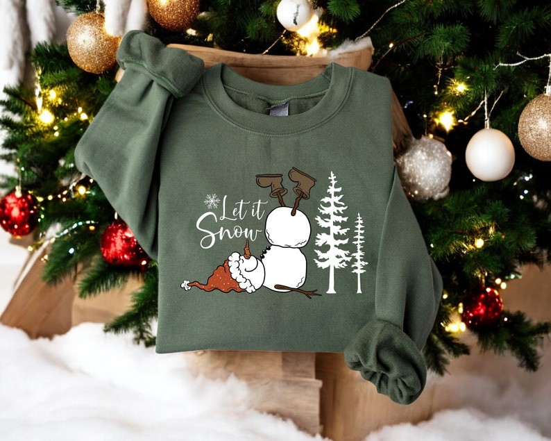 Let It Snow Christmas Snowman Chrristmas Sweatshirt Product Photo 2