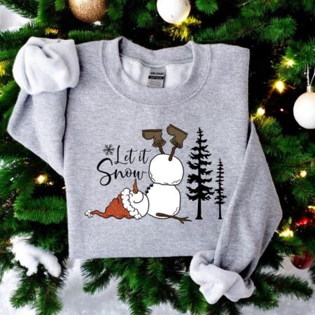 Let It Snow Christmas Snowman Chrristmas Sweatshirt Product Photo 1