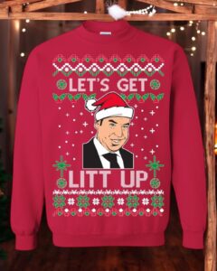 Let's Get Litt Up Unisex Christmas Sweatshirt Product Photo 2