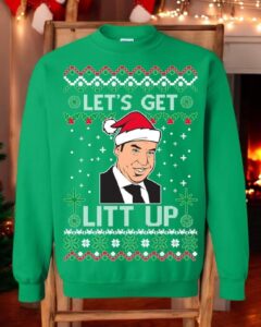 Let's Get Litt Up Unisex Christmas Sweatshirt Product Photo 3