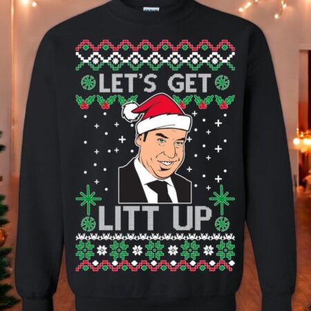 Let's Get Litt Up Unisex Christmas Sweatshirt Product Photo 1