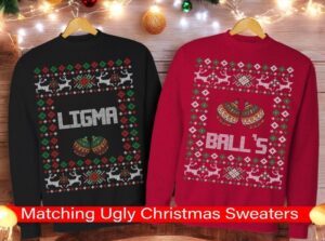 Ligma Balls Meme Christmas Couple Matching Sweatshirt Product Photo 2