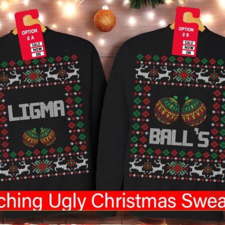 Ligma Balls Meme Christmas Couple Matching Sweatshirt Product Photo 1