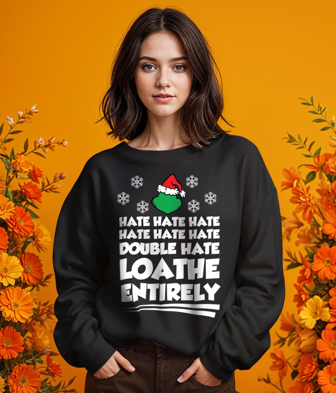 Loathe Entirely Christmas Shirt - Girl Black Swearshirt