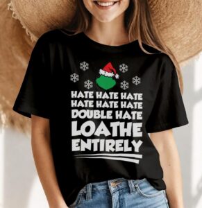 Loathe Entirely Christmas Shirt - Women Black T-Shirt