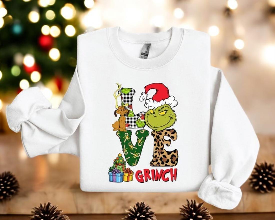 Love Grinch Christmas Sweatshirt Product Photo 2