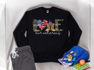 Love Our Veterans Sweatshirt, Memorial Day Sweatshirt Product Photo 2