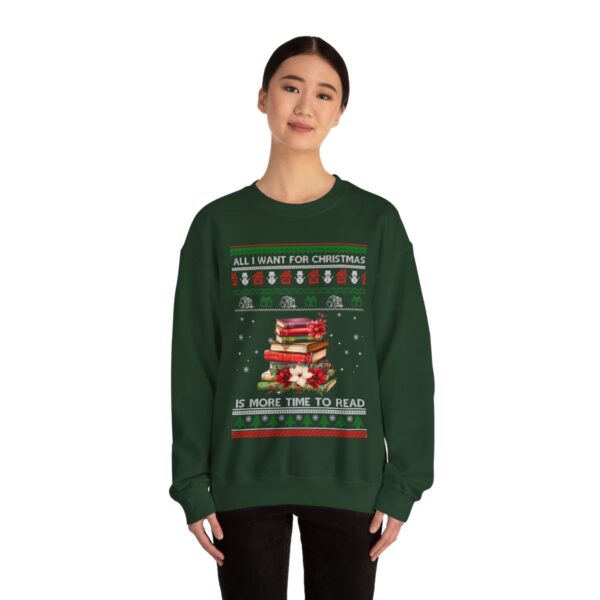 Love Reading Christmas Sweatshirt, All I Want For Christmas Is More Time To Read Sweatshirt Product Photo 1