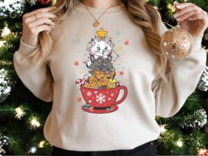 Marie Cat Very Merry Xmas Party 2024 Sweatshirt Product Photo 2