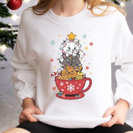 Marie Cat Very Merry Xmas Party 2024 Sweatshirt Product Photo 1