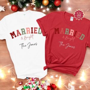 Married Bright The Jone Christmas Couple Matching Sweatshirt Product Photo 2