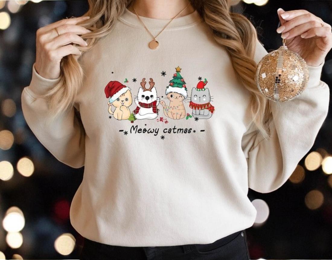 Meowy Christmas Sweatshirt Product Photo 2