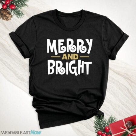 Merry and Bright Holiday Shirt, Merry Christmas Shirt Product Photo 1