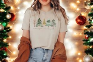 Merry And Bright Trees, Women's Christmas Sweatshirt Product Photo 3