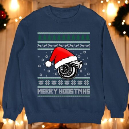 Merry Boostmas Car Guy Turbo Ugly Christmas Sweaters Sweatshirt Product Photo 1