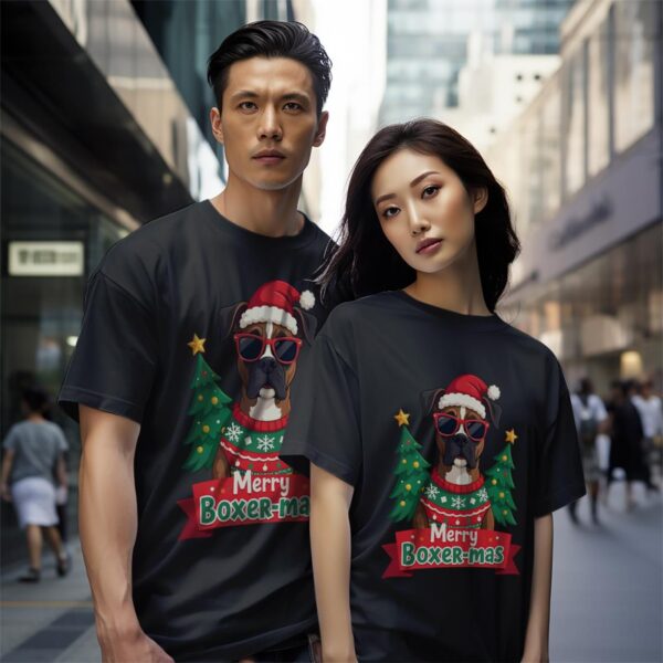 Merry Boxer-mas Cute Boxer Dog Christmas Shirt Product Photo 1