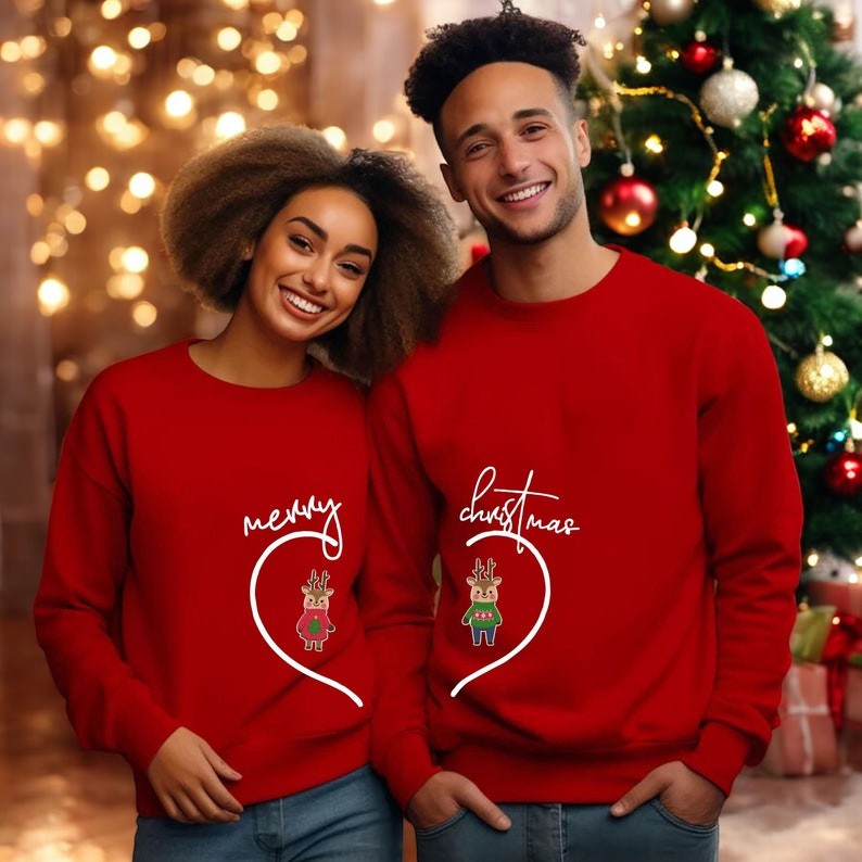 Merry Christmas Couple Matching Sweatshirt Product Photo 2