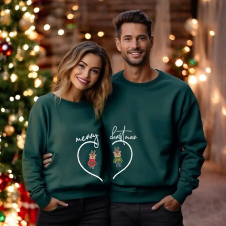 Merry Christmas Couple Matching Sweatshirt Product Photo 1