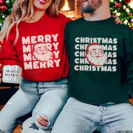 Merry Christmas Couples Sweatshirt Christmas Matching Couple Product Photo 1