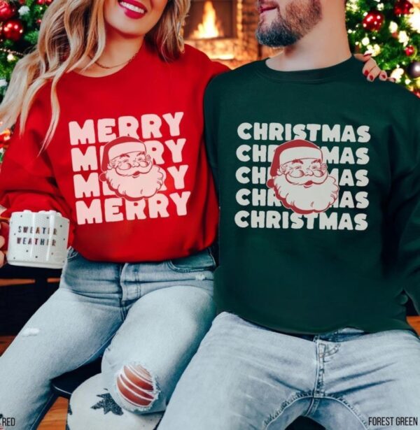 Merry Christmas Couples Sweatshirt Christmas Matching Couple Product Photo 1