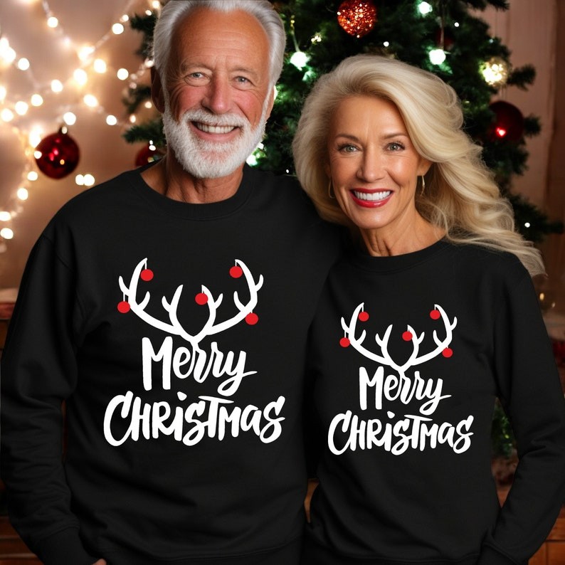 Merry Christmas Funny Couple Matching Christmas Shirt Product Photo 2