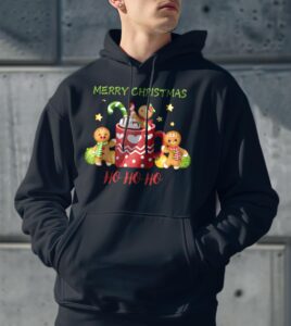 MERRY CHRISTMAS HoHoHo Christmas Shirt - Men Black Hoodie