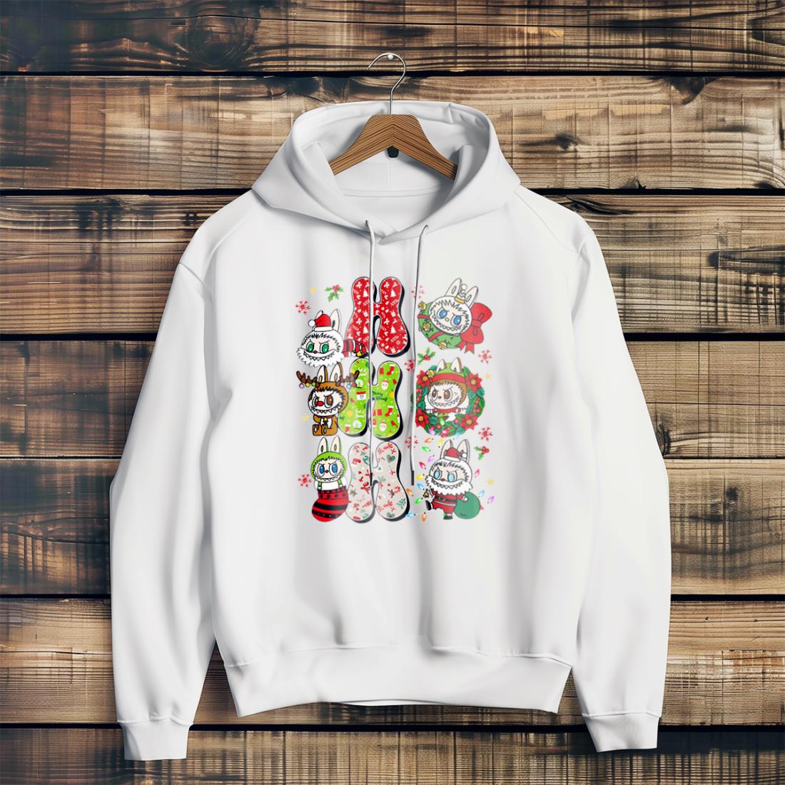 Merry Christmas Labubu Christmas Shirt - White Hoodie