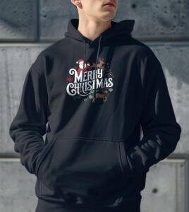 Merry Christmas Santa Christmas Shirt - Men Black Hoodie